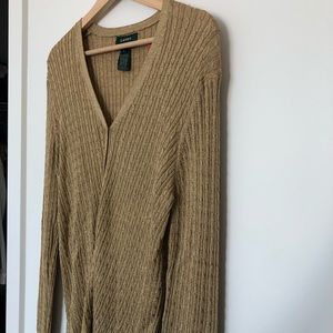 VINTAGE Ralph Lauren Green Label Metallic Cardigan